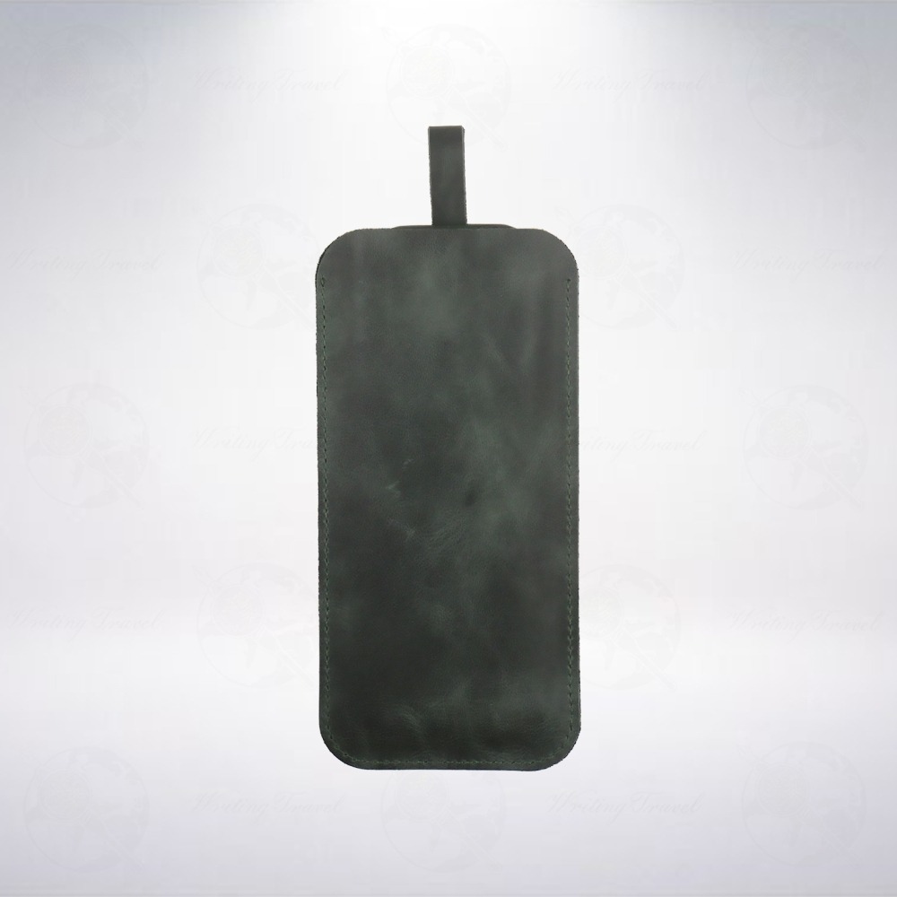 土耳其 Rumi 沾水筆尖專用手工真皮抽拉式筆袋: 綠色-細節圖3