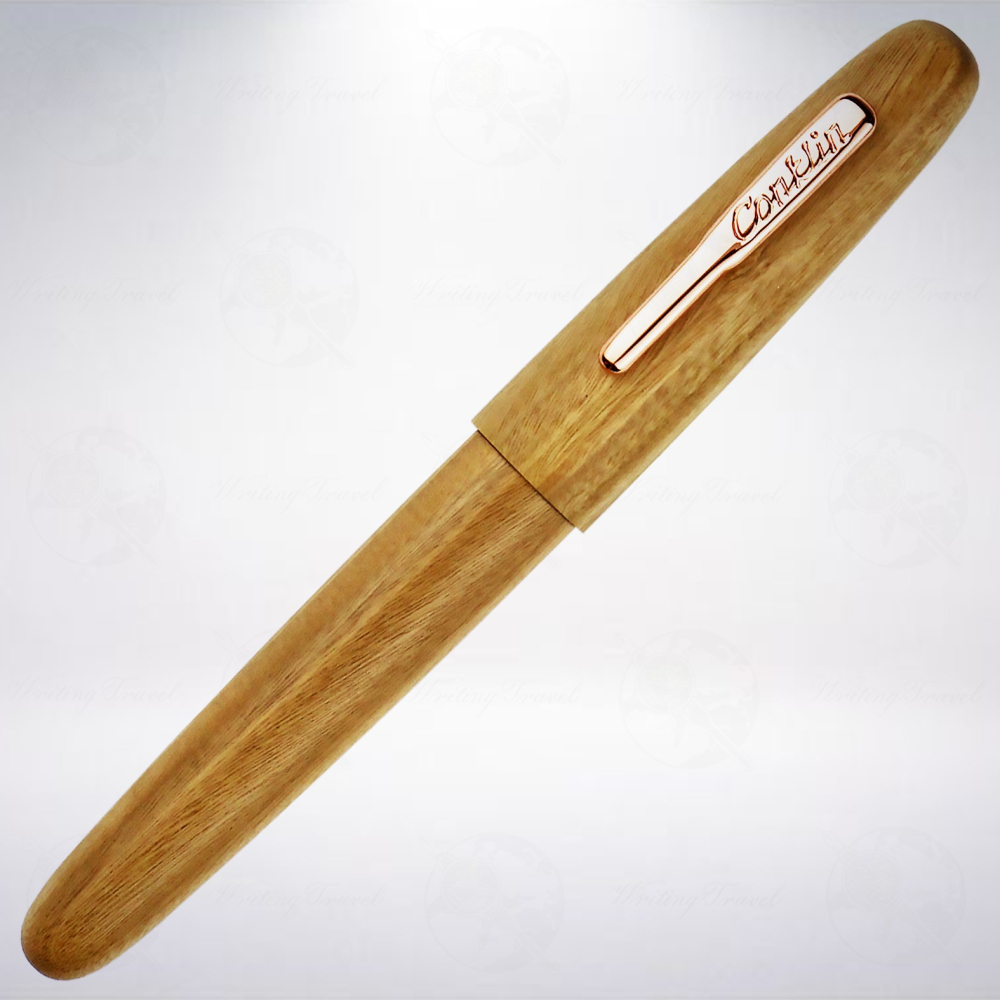 美國 Conklin All American 限量版莫三比克綠木鋼珠筆: 玫瑰金-細節圖2