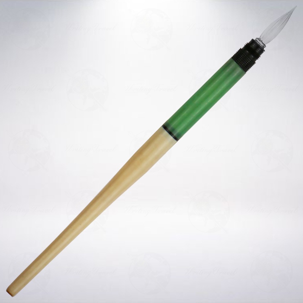 絕版! 日本 昭和時期古物 玻璃筆/沾水筆雙用筆桿: 綠色-細節圖2