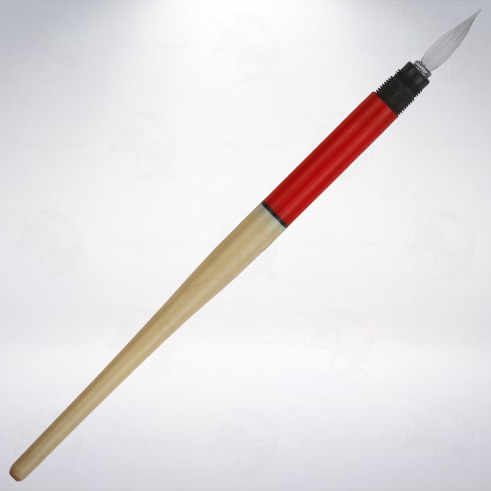 絕版! 日本 昭和時期古物 玻璃筆/沾水筆雙用筆桿: 紅色-細節圖2