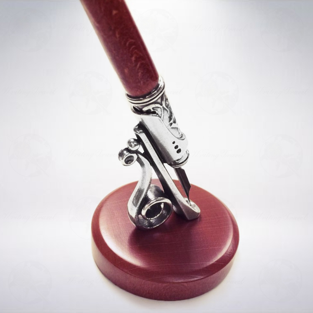 義大利 Bortoletti Goldoni PPE03A 直桿專用白銅筆擱-細節圖2