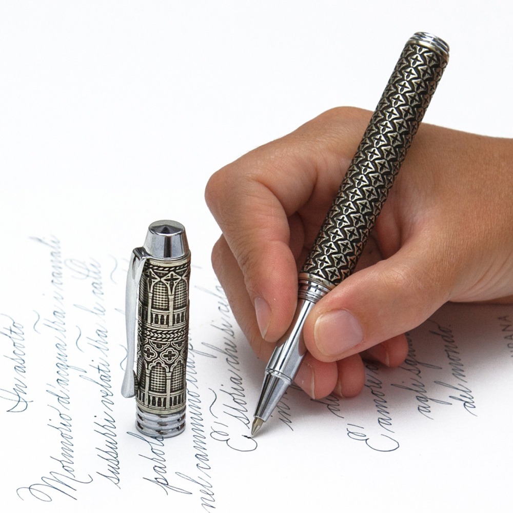 義大利 Bortoletti PENS24/B CAD＇ORO 白青銅鋼珠筆-細節圖2