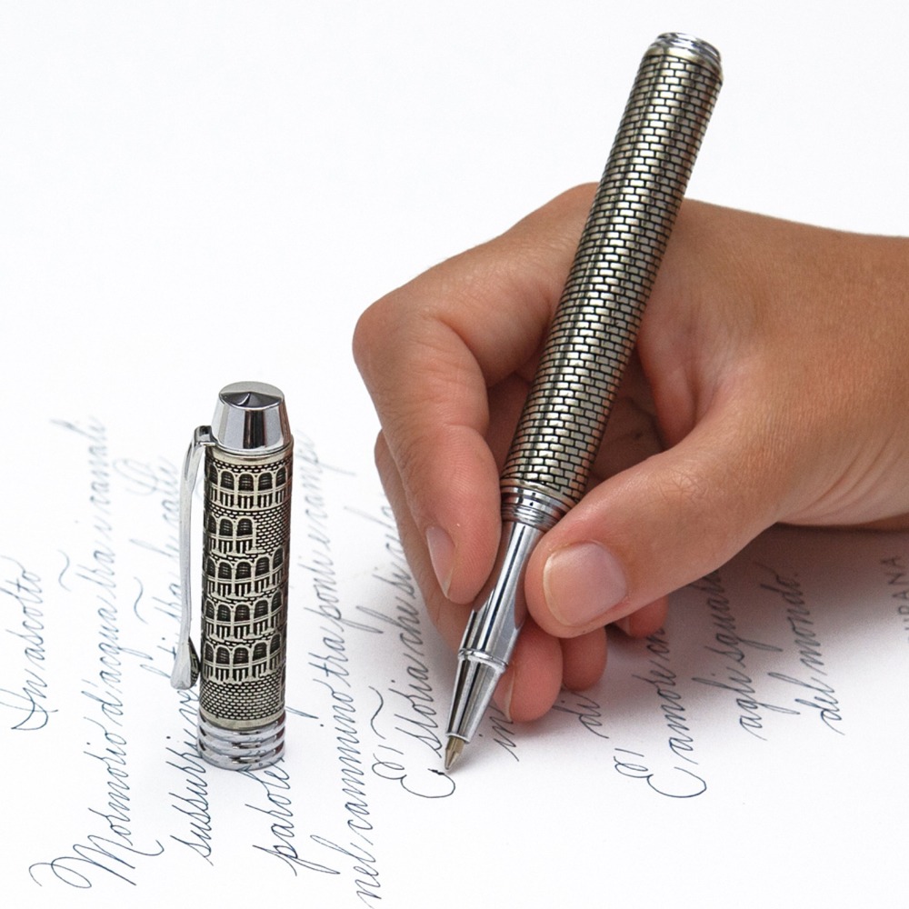 義大利 Bortoletti PENS25/B CONTARINI 白青銅鋼珠筆-細節圖2