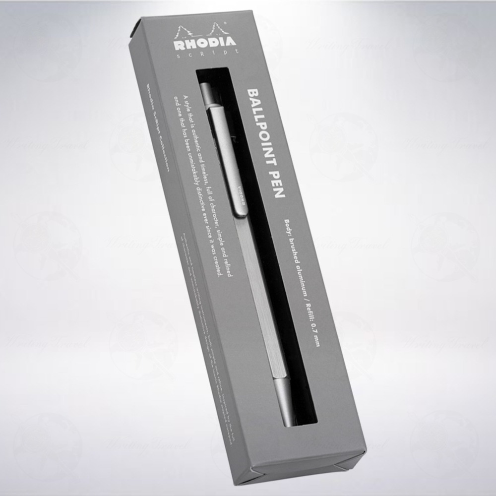 法國 RHODIA scRipt 經典按壓式原子筆: 銀色-細節圖2