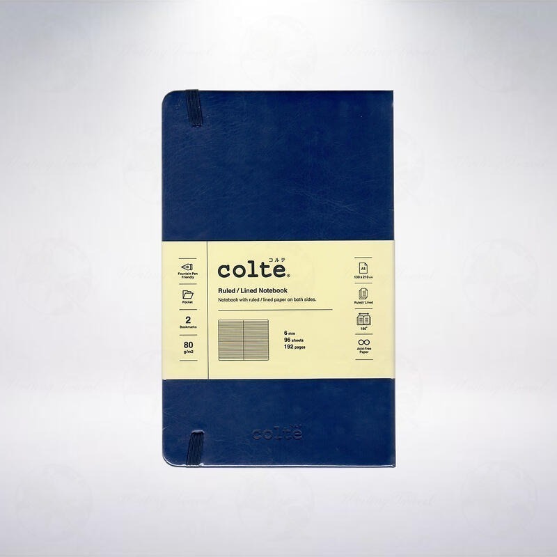日本 Colte A5 硬殼橫線筆記本: 深藍色-細節圖2