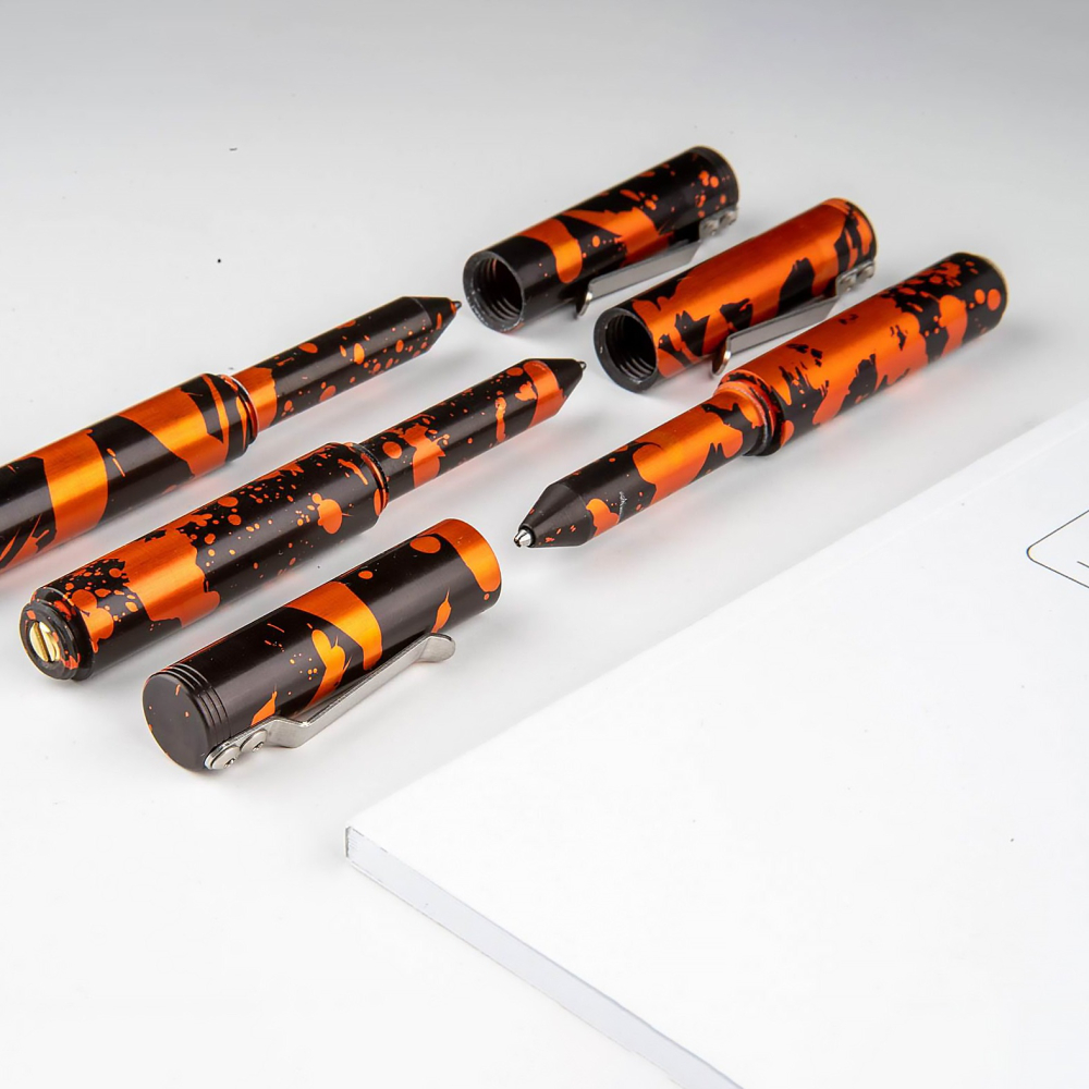 美國 Schon DSGN Classic Machined Pens 經典機械原子筆: 黑橘特別款-細節圖3