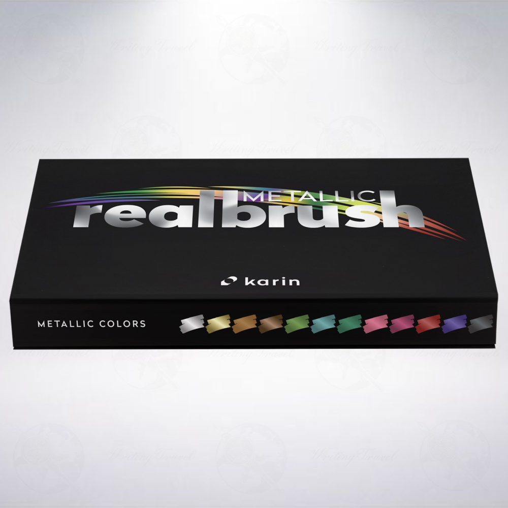 波蘭 Karin realbrush METALLIC 金屬12色軟筆刷毛筆組-細節圖2