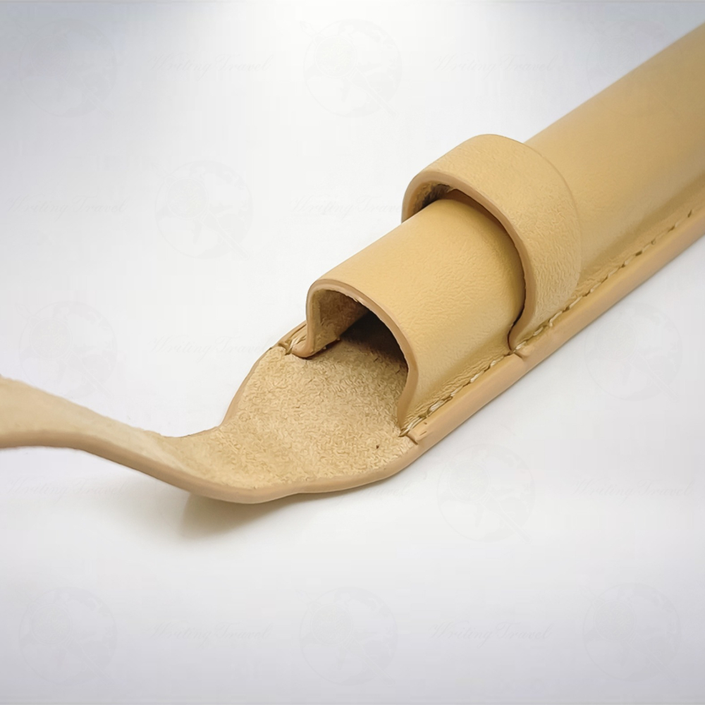 細軸筆款專用單支裝真皮筆套: 駝色-細節圖2