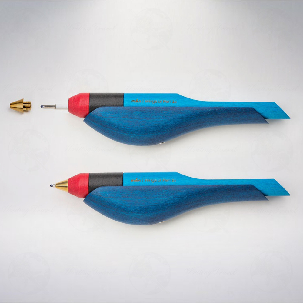 台灣 木趣 mufun 啄墨 2.0 實木版原子筆: 藍鵲/Blue Magpie-細節圖2