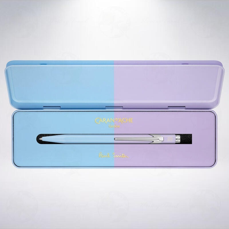 瑞士 卡達 CARAN D＇ACHE Paul Smith 聯名款第4代限量版849原子筆: 天藍/薰衣草紫-細節圖2