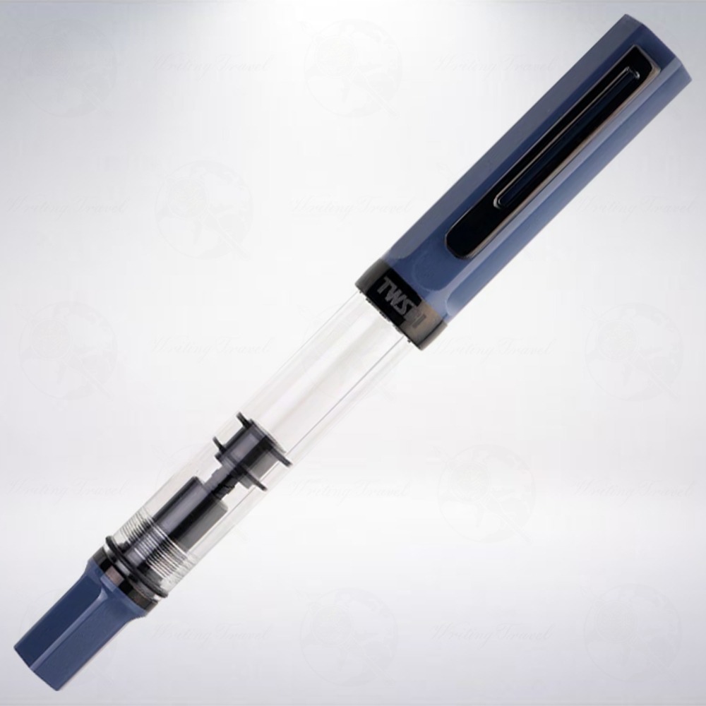 台灣 TWSBI 三文堂 ECO 活塞吸墨式鋼筆: 秋藍&黑鈦/Onyx&Slate Blue-細節圖2