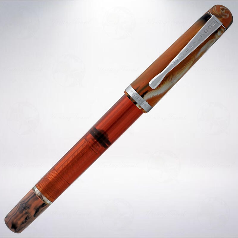 美國 鯰魚 Noodler＇s Konrad Flex 彈性尖鋼筆: 琥珀/Tiger Tortoise-細節圖2