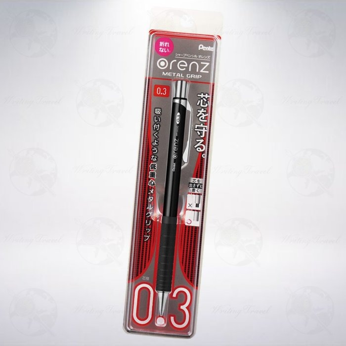 日本 Pentel Orenz Metal Grip 2代 0.3mm 自動鉛筆: 黑色-細節圖2
