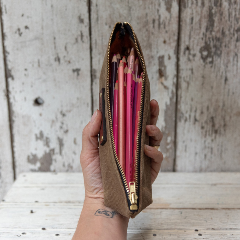 美國 Peg and Awl 復古橫式攜型筆袋/The Drafter Pouch: 香料/Spice-細節圖2