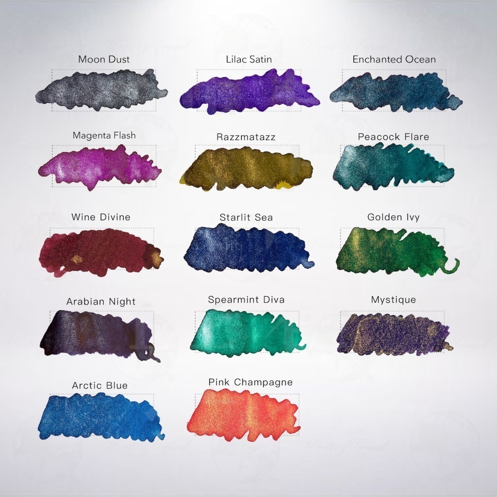 英國 Diamine Shimmertastic Ink 金銀粉墨水-細節圖3