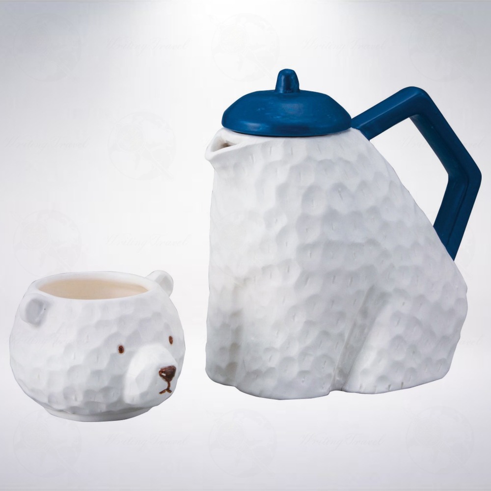 日本 sun art Beret Bear 北極熊造型茶壺-細節圖6