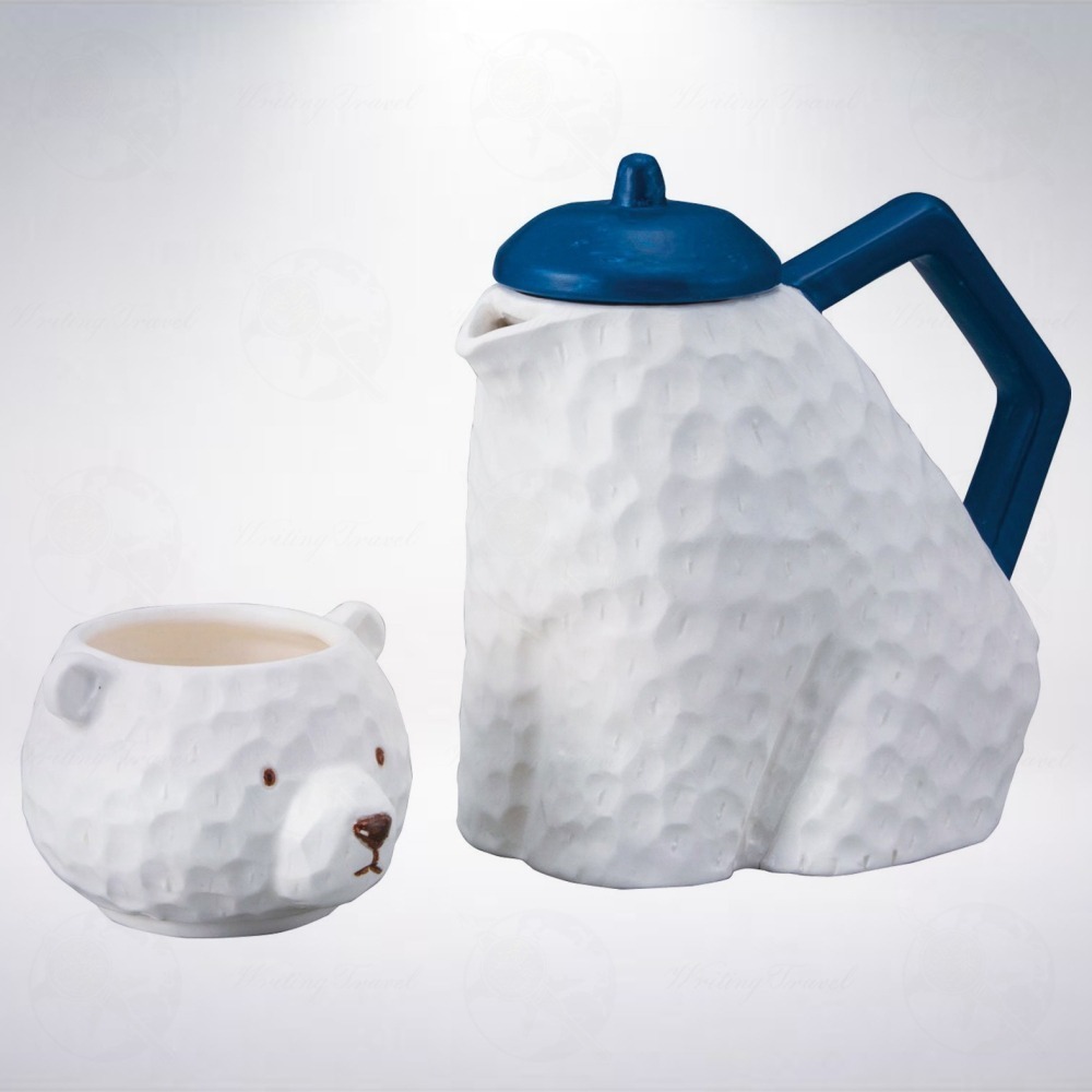 日本 sun art Beret Bear 北極熊造型茶壺-細節圖6