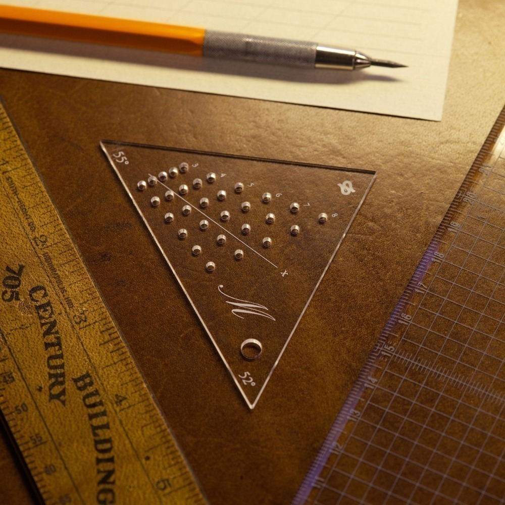 美國 Speedball Masgrimes 工作室聯名 英文書法專用三角板形式間隔尺-細節圖2