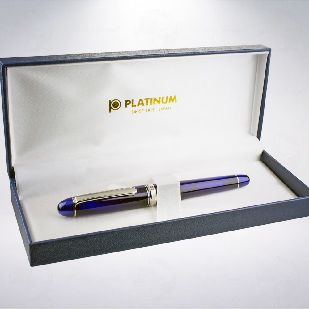 日本 Platinum 白金 #3776 Century 14K 鍍銠款鋼筆: 教堂藍/Chartres Blue-細節圖4