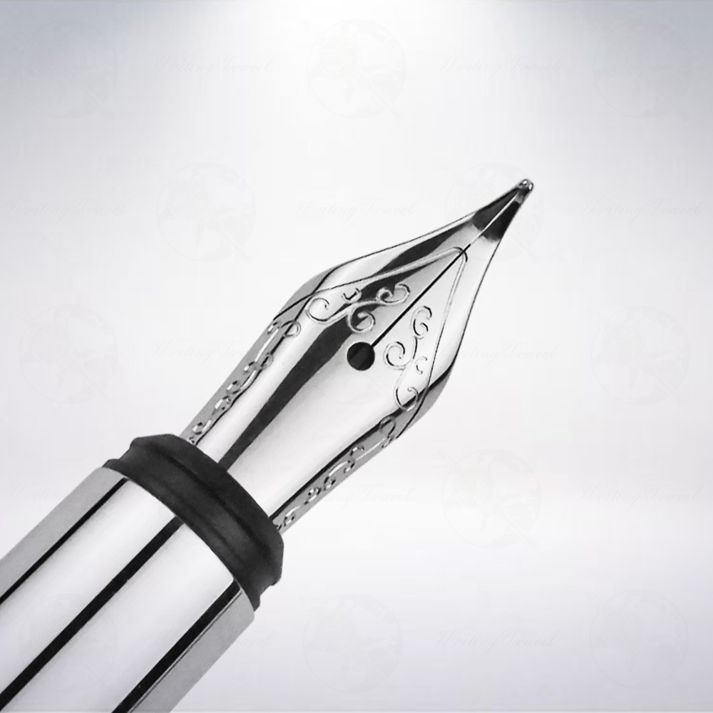 亮銀筆蓋特製書法尖鋼筆: 綠色-細節圖3