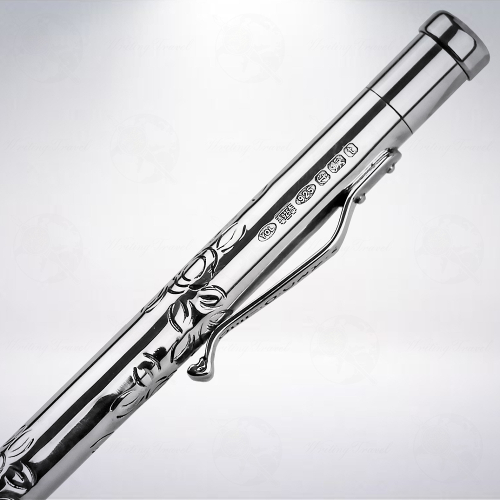 英國 YARD-O-LED 925純銀原子筆: 五月玫瑰/May Flower-細節圖3