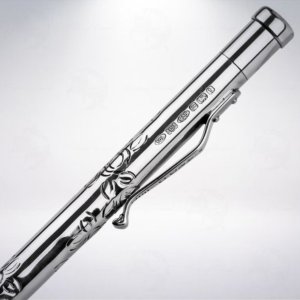 英國 YARD-O-LED 925純銀原子筆: 五月玫瑰/May Flower-細節圖3