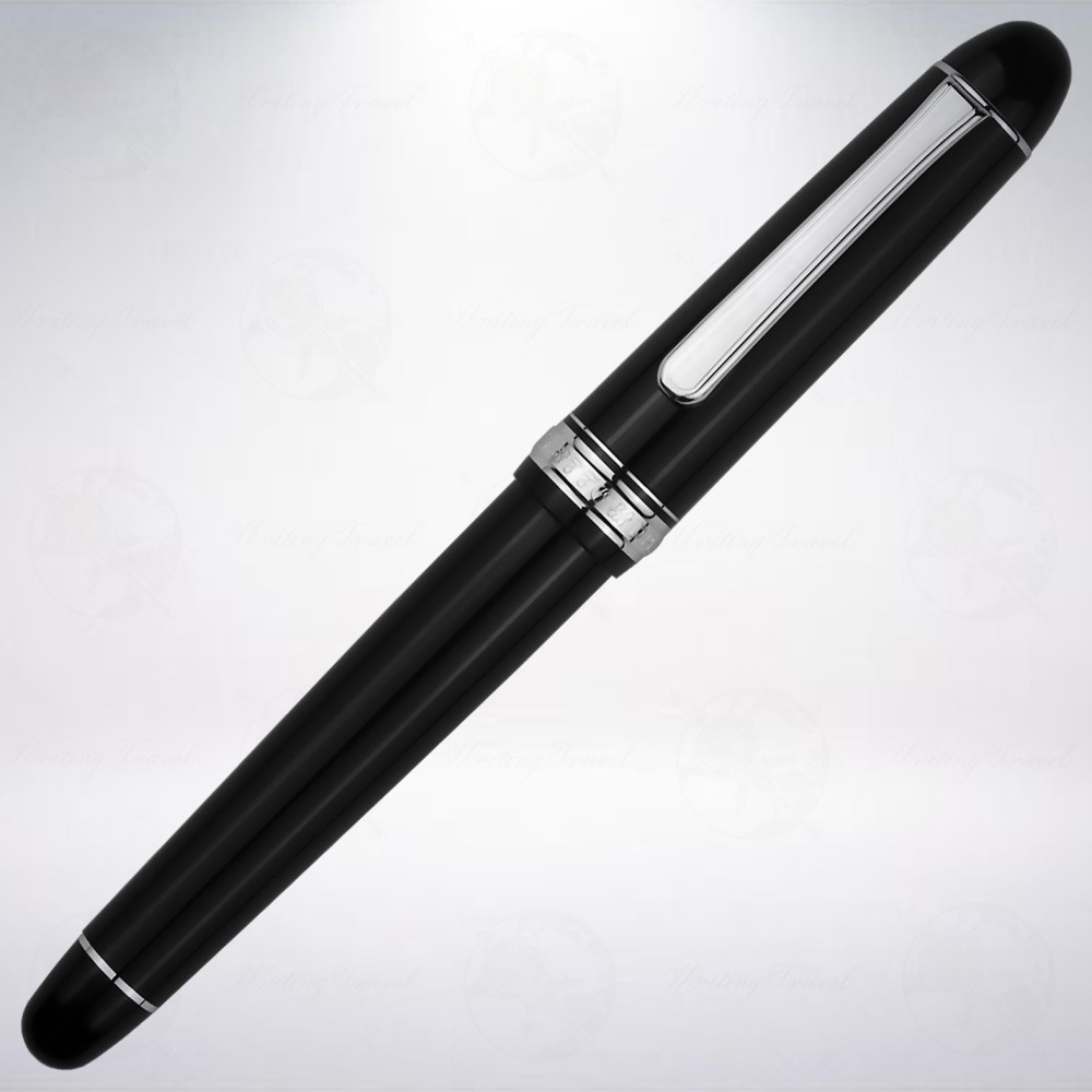 日本 Platinum 白金 #3776 Century 14K 鍍銠音樂尖鋼筆: 黑桿銀夾-細節圖2