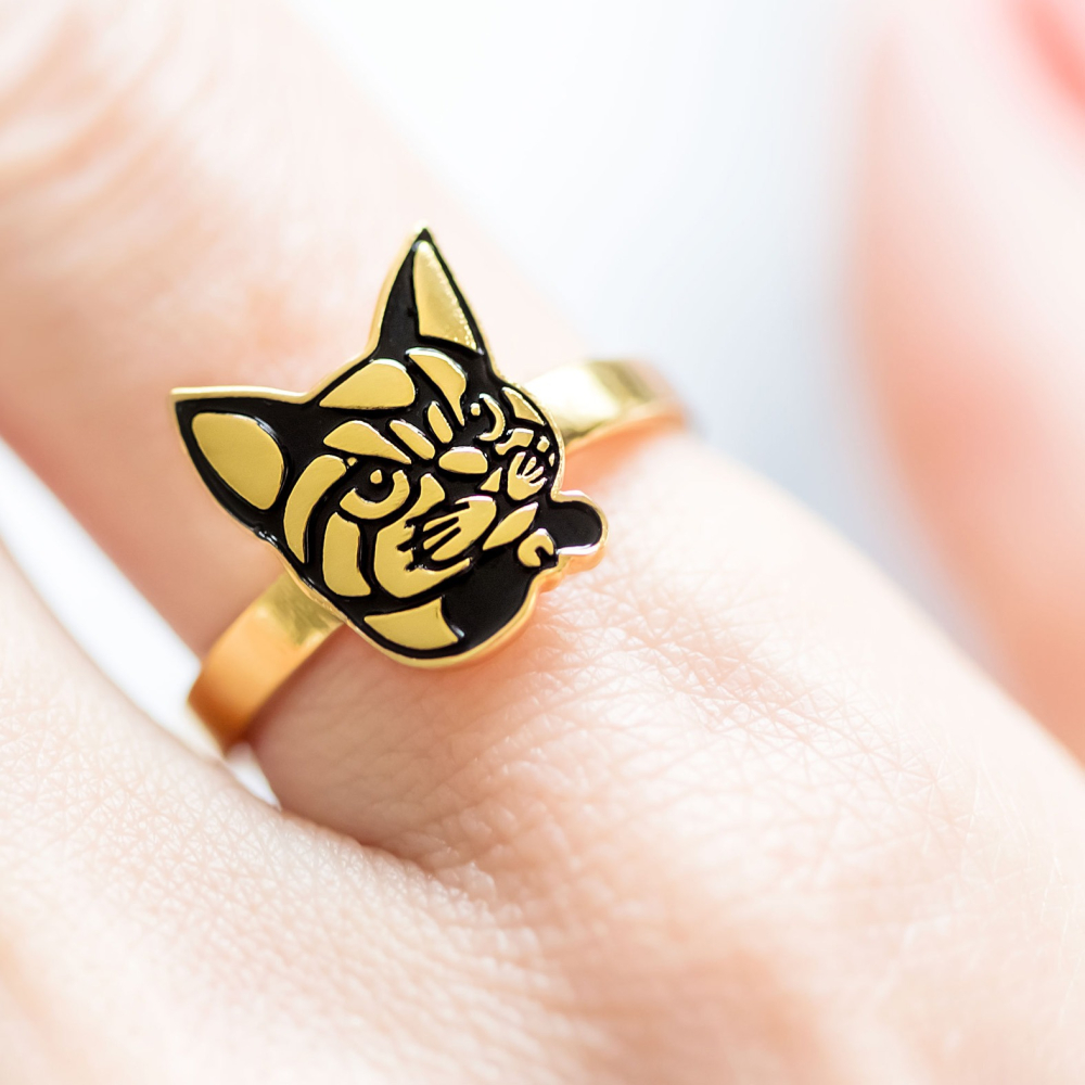 澳洲 Luis Creations Rikka 18K 可調式筆桿裝飾戒指-細節圖3