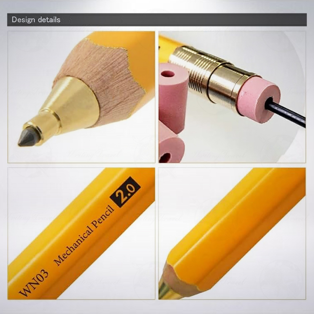 日本 OHTO WN03 6角木軸2.0mm自動鉛筆: 黃色/Yellow-細節圖2