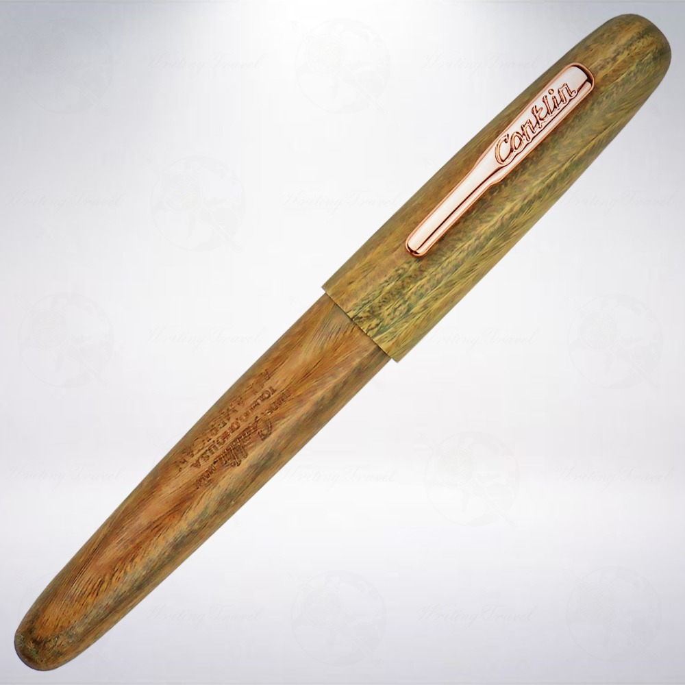美國 Conklin All American 限量版莫三比克綠木鋼筆: 玫瑰金-細節圖2