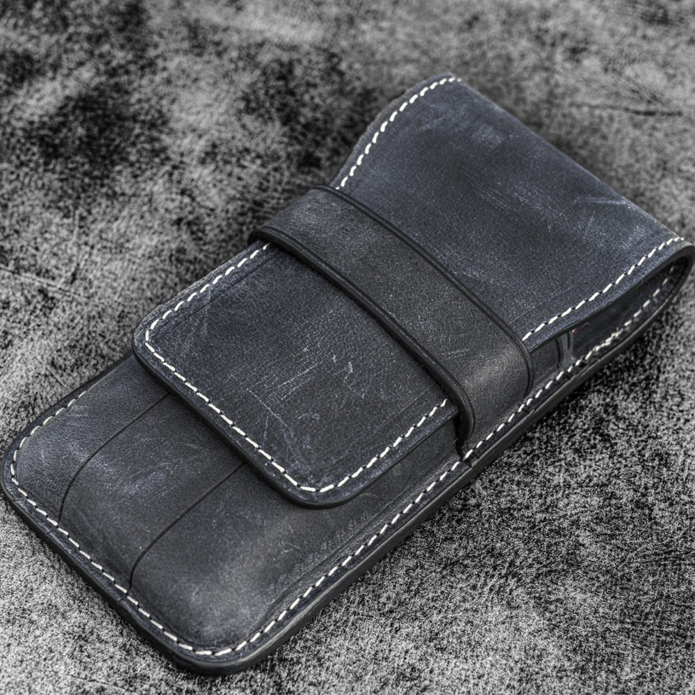 土耳其 GALEN LEATHER 3支入上掀式筆袋: 海軍藍-細節圖2