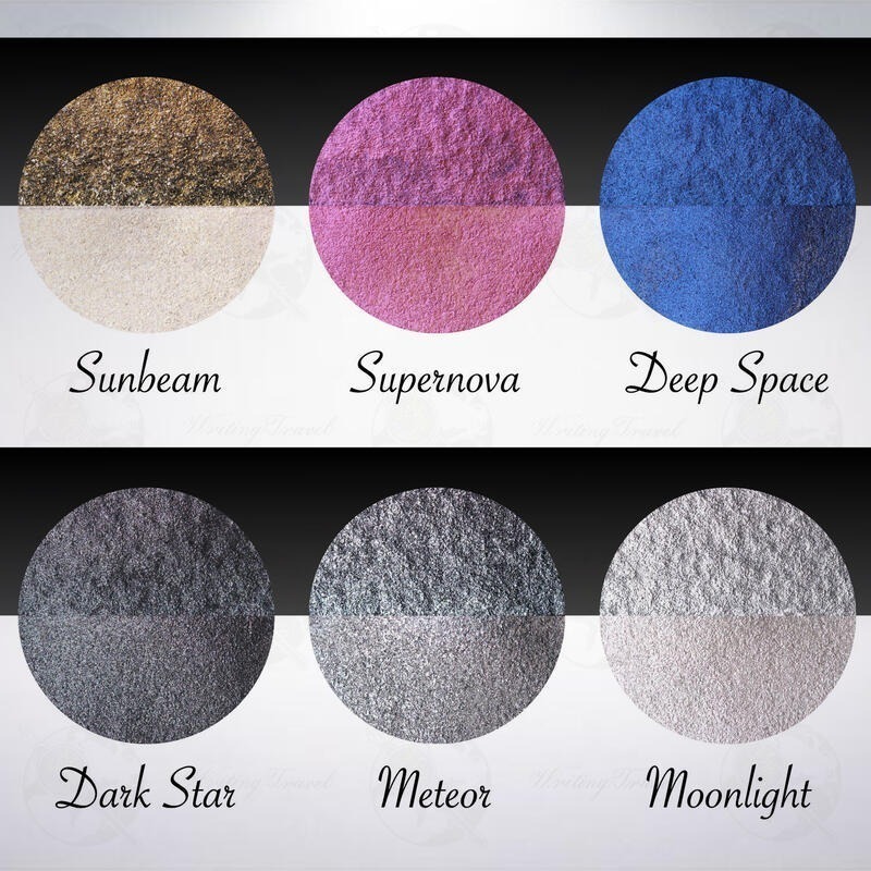 德國 Coliro Watercolor Palette 特別版珠光水彩粉餅: 銀河/Galaxy(單顆販售區）-細節圖2