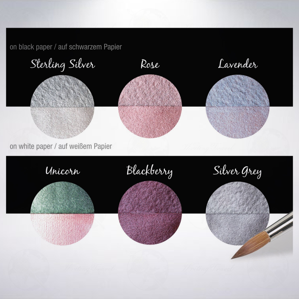 德國 Coliro Watercolor Palette 馬口鐵盒裝珠光水彩粉餅組: 童話/Fairytale-細節圖4