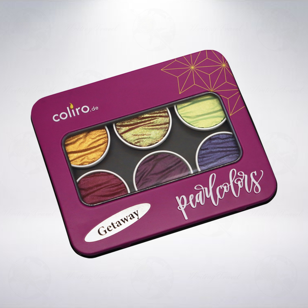 德國 Coliro Watercolor Palette 馬口鐵盒裝珠光水彩粉餅組: 小旅行/Getaway-細節圖2