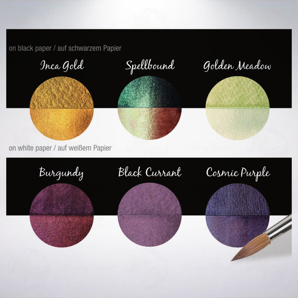 德國 Coliro Watercolor Palette 馬口鐵盒裝珠光水彩粉餅組: 小旅行/Getaway-細節圖4