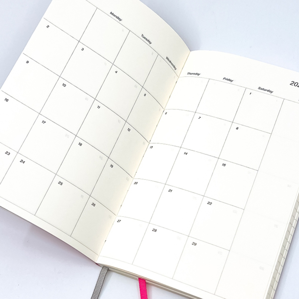 日本 Colte 2023年A5橫線週計畫硬殼筆記本: 黑色-細節圖3