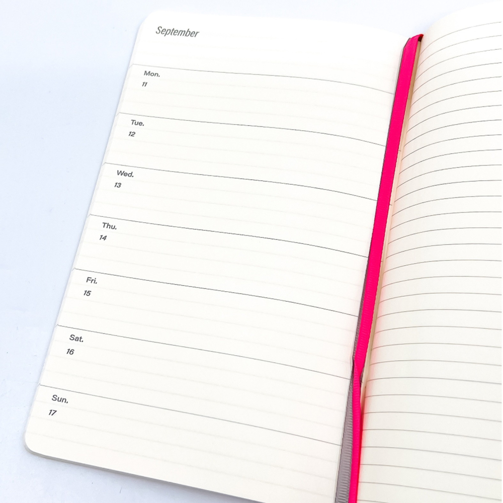 日本 Colte 2023年A5橫線週計畫硬殼筆記本: 黑色-細節圖4