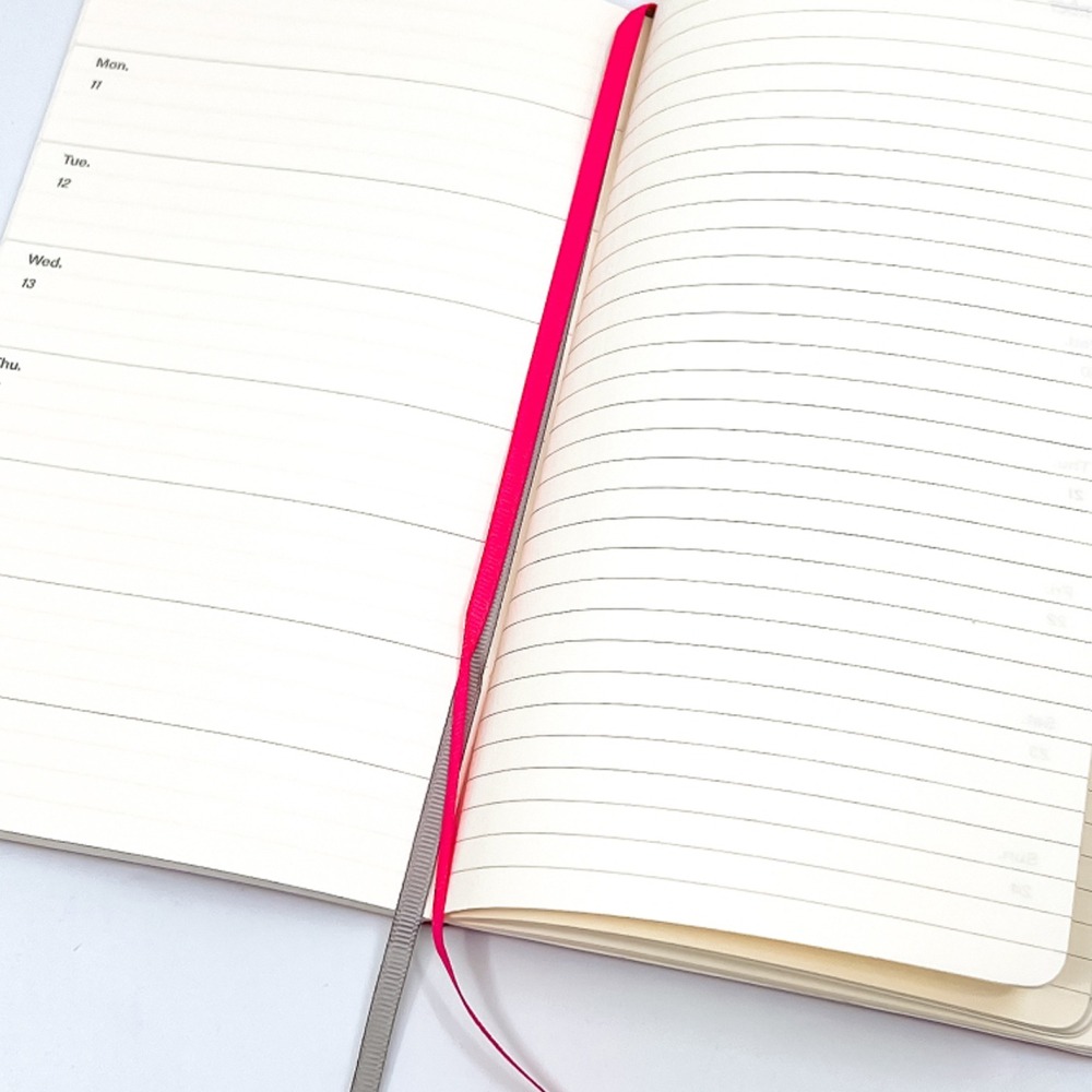 日本 Colte 2023年A5橫線週計畫軟皮筆記本: 黑色-細節圖5