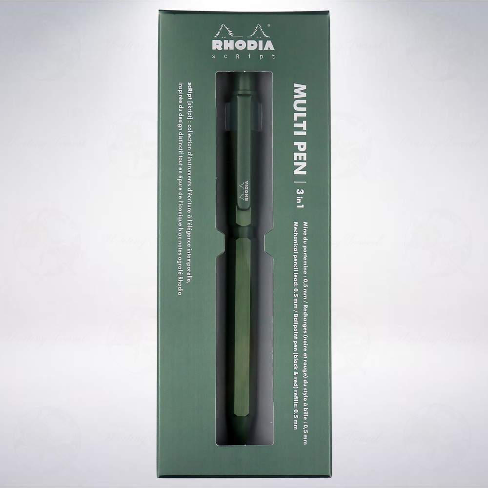 絕版! 法國 RHODIA scRipt 2021限定款三合一複合型筆記具: 鼠尾草綠/Sage Green-細節圖2