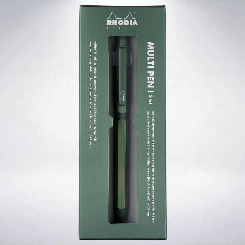 絕版! 法國 RHODIA scRipt 2021限定款三合一複合型筆記具: 鼠尾草綠/Sage Green-細節圖2