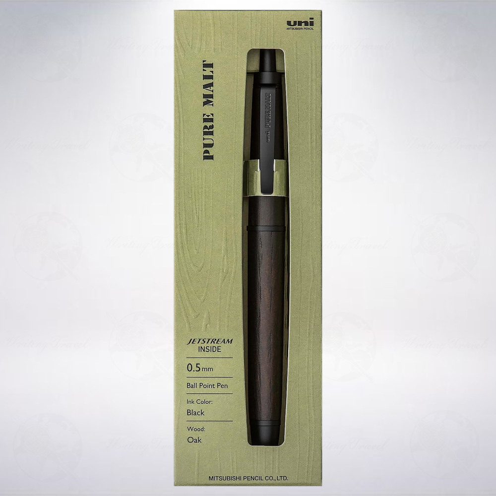 日本 三菱鉛筆 uni PURE MALT JETSTREAM 威士忌酒桶材原子筆: 深棕色/Dark Brown-細節圖2
