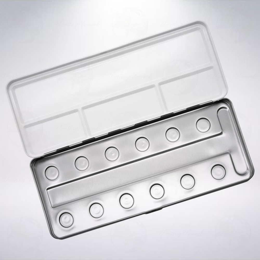 德國 Coliro Watercolor Palette 12色珠光水彩粉餅專屬方形金屬收納盒: 黑色-細節圖2