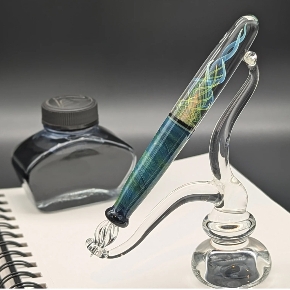 日本 花火硝子 Hanabi Cosmic Impact 書法筆尖玻璃筆: 地球/Earth-細節圖2