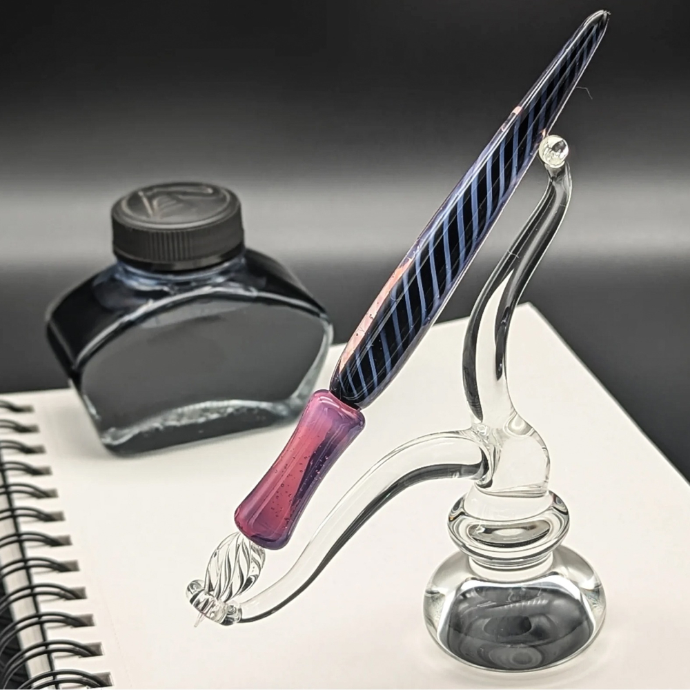 日本 花火硝子 Hanabi  Resplendent 書法筆尖玻璃筆: 紫色雞尾酒/Purple Poison-細節圖2