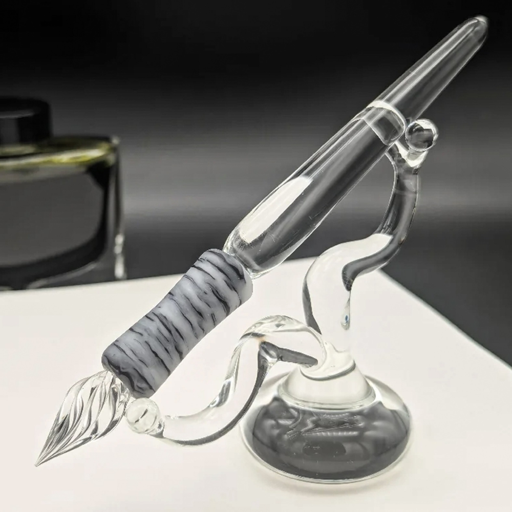 日本 花火硝子 Hanabi  Resplendent 書法筆尖玻璃筆: 黑樺木/Black Birch-細節圖2