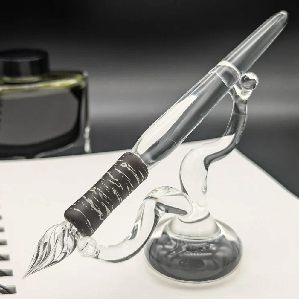 日本 花火硝子 Hanabi  Resplendent 書法筆尖玻璃筆: 胡桃木/Walnut-細節圖2