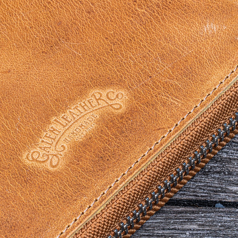 土耳其 GALEN LEATHER 平板插槽/可分離式筆插/A5筆記本收納袋: 瘋馬皮蜂蜜色-細節圖6