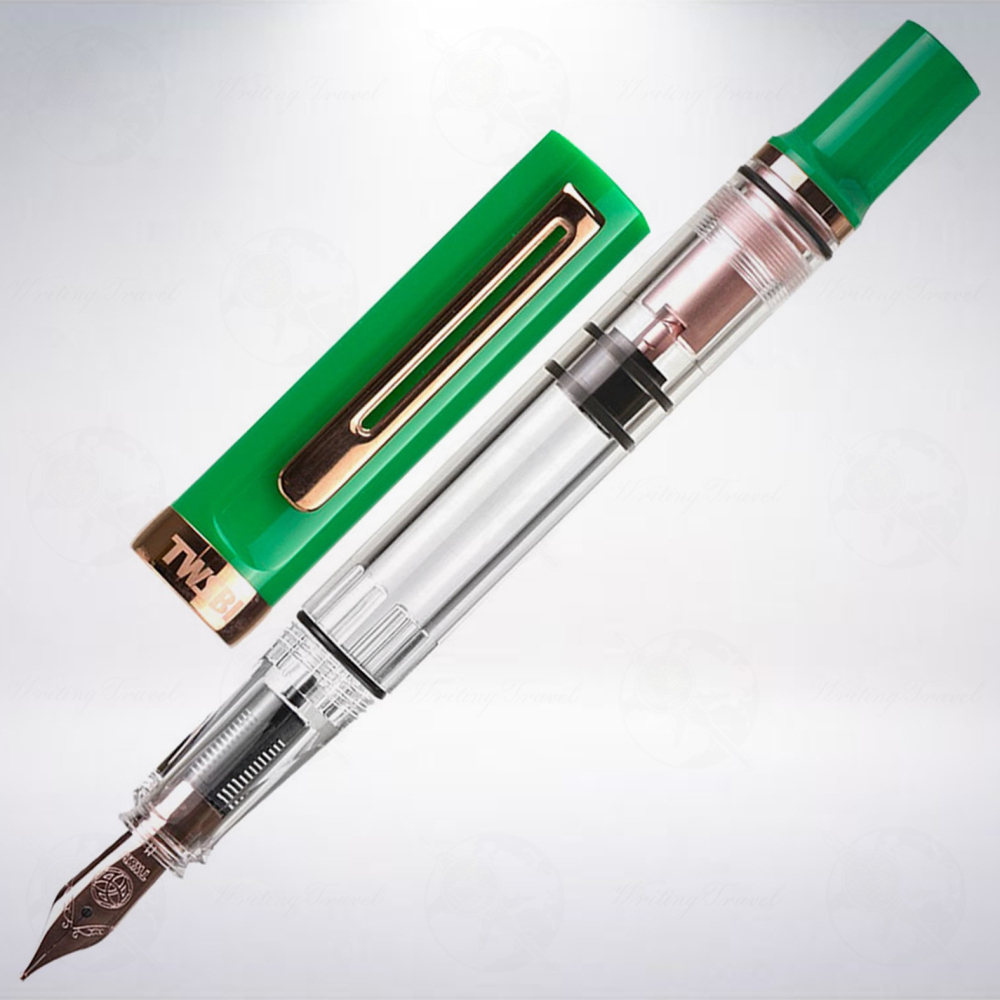台灣 TWSBI 三文堂 ECO-T 三角握位活塞吸墨式鋼筆禮盒: 綠翡翠玫瑰金-細節圖2