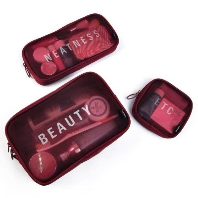 網紗透明化妝包 多功能 ⭐台灣現貨化妝包 收納包 網格透明化妝包 多功能隨身收納 盥洗化妝包 洗漱包 整理包 3C收納包-細節圖3