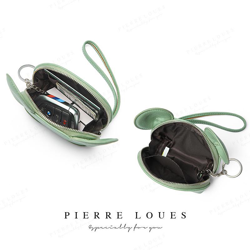 韓版質感PU零錢包 可愛米老鼠耳朵造型 卡通小錢包 鑰匙包 收納小包 附提袋 精緻做工 方便攜帶 大開口 內有隔層 百搭-細節圖2